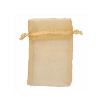 Organza drawstring pouch (gold)-2 3/4
